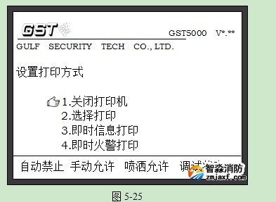 海灣GST5000主機打印機設(shè)置