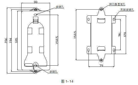 海灣JTY-HM-GST102線型光束探測(cè)器尺寸示意圖