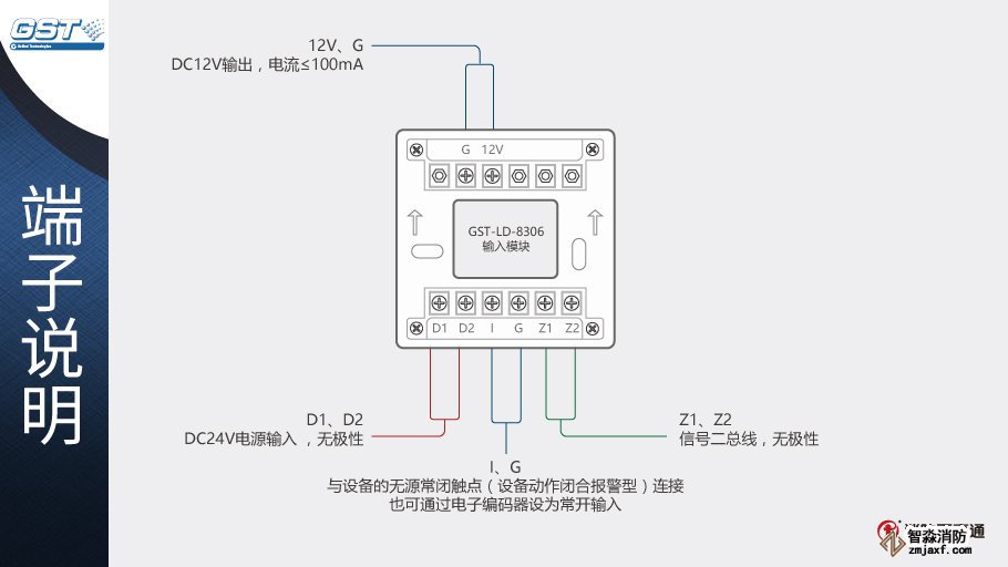 海灣GST-LD-8306輸入模塊與防盜探測器接